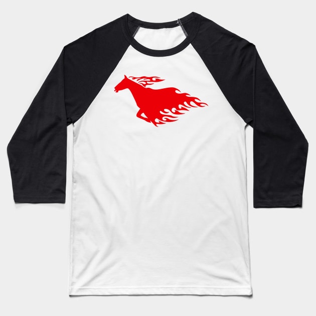 Flaming Stallion 14 Baseball T-Shirt by PhantomLiving